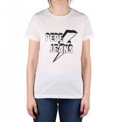 Pepe Jeans Camiseta Clover Mousse Blanco Brillo Mujer