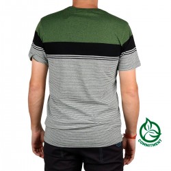 Ternua Camiseta Davao Deep Green Verde rayas Hombre