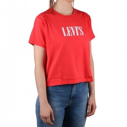 Levis Camiseta Graphic Varsity Tee Red 90`s Serif T2 Tee Garment Dye Toma Rojo Mujer