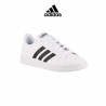 Adidas zapatilla Grand Court Base White Black Blanco bandas negras Hombre