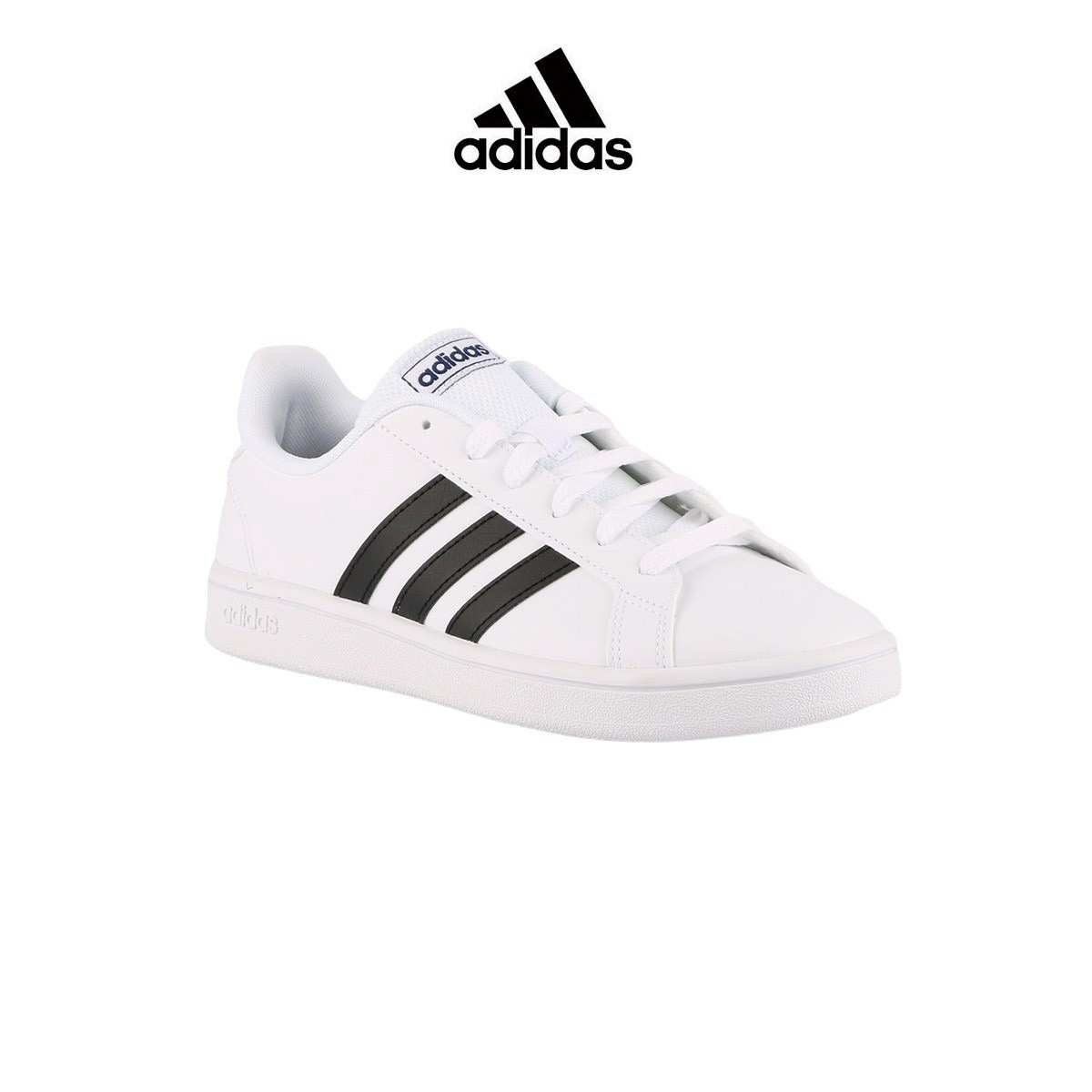 cristal cantidad de ventas Prominente Adidas zapatilla Grand Court Base White Black Blanco bandas negras Hombre