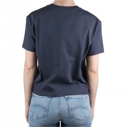 Tommy Hilfiger Camiseta Cropped logo letras Twilight Navy Azul Marino Mujer