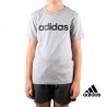 Adidas Camiseta Essentials Linear Logo Grey Black Gris Niño