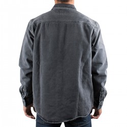 Carhartt Camisa Vaquera Salinac Shirt Jac Black Mid worn wash Negro Hombre