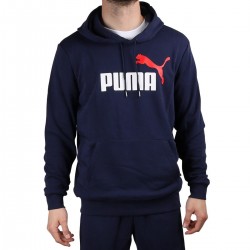 Puma Sudadera Essentials+ 2 Col Big Logo Hoodie Training Peacoat Azul Hombre