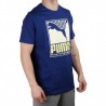 Puma Camiseta Cat Box Tee Elektro Blue Azul Amarillo Hombre