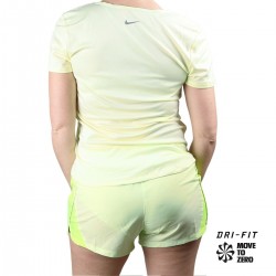 Nike Camiseta Swoosh Run Barely Volt Amarillo Fluor Mujer