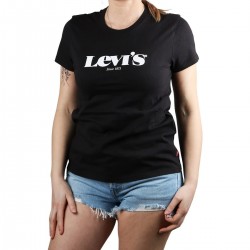 Levis Camiseta The Perfect Graphic Tee new logo II caviar Negro Mujer