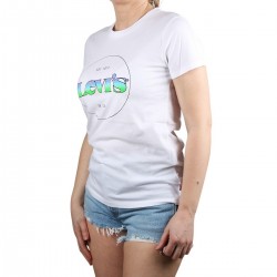 Levis Camiseta The Perfect Graphic Tee new logo II Gradient White Blanco Degradado Mujer