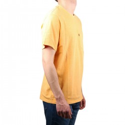 Levis Camiseta Relaxed Fit Tee Sunset Pocket Bolsillo Kumquat Garment Dye Amarillo Anaranjado Hombre