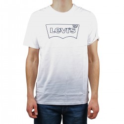 Levis Camiseta Housemark Graphic Tee Logo Outline White Blanco Azul Hombre