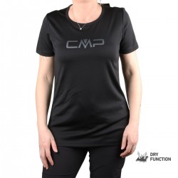 CMP Camiseta Logo Black Negra Mujer