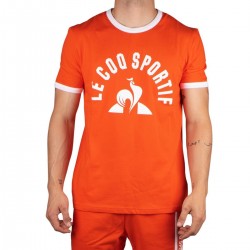 Le Coq Sportif Camiseta ESS Tee SS N°3 M orange/new opt.white Naranja Blanco Hombre