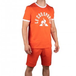 Le Coq Sportif Camiseta ESS Tee SS N°3 M orange/new opt.white Naranja Blanco Hombre