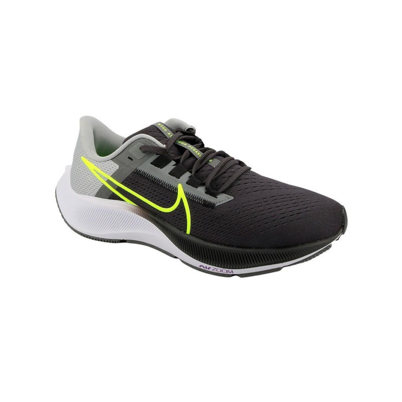 Nike Zapatilla AIR ZOOM PEGASUS 38 Dark Smoke Grey Volt Gris Amarillo Fluor 10 Hombre