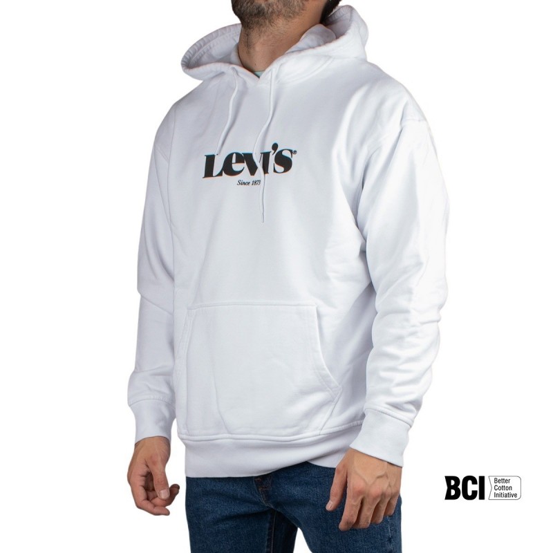 Levis Sudadera Relaxed Graphic Logo White Blanco Hombre