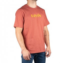 Levis Camiseta SS Relaxed Fit Tee New Logo II Marsala Rojo Teja Hombre