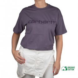 Carhartt Camiseta SCRIPT Provence Dark Iris Morado Mujer