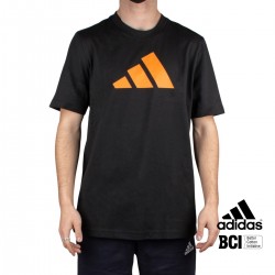 ADIDAS Camiseta Future Icons Logo Negro Naranja Hombre