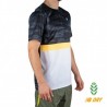 New Balance Camiseta Striped Accelerate Ss Negro Blanco Naranja Hombre