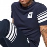11degrees Camiseta Stripe Print Navy White Azul Marino Blanco Hombre