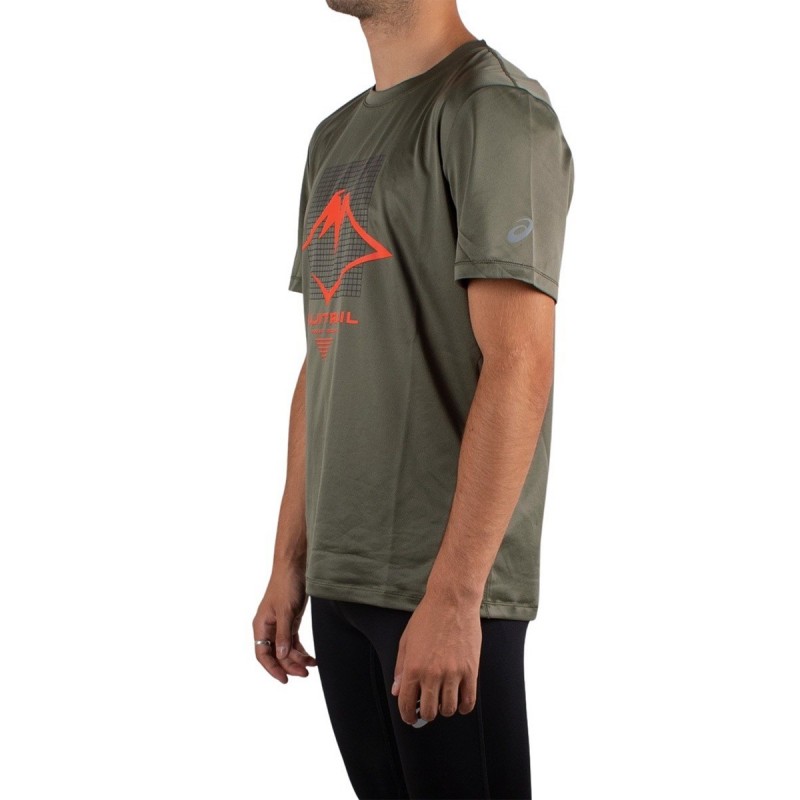 Asics Camiseta Running Fujitrail Logo Ss Top Green Verde Hombre