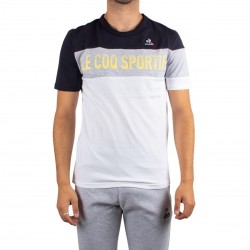 Le Coq Sportif Camiseta Saison 2 Tee Ss N°1Azul Gris Blanco Hombre