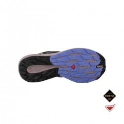 Salomon Zapatillas Shoes Pulsar Trail GTX Black Quail Lolite negras morado Mujer