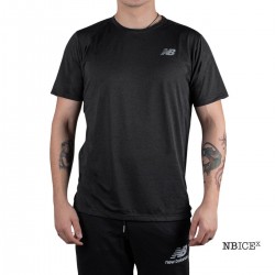 New Balance Camiseta Impact Run Short Sleeve Black Negro Hombre