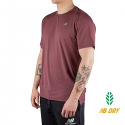 New Balance Camiseta Accelerate Short Sleeve Washed burgundy Granate Hombre