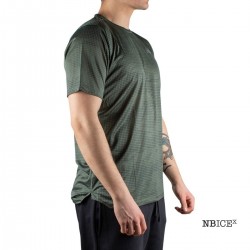 New Balance Camiseta Printed Impact Run Short Sleeve Deep olive green Verde Hombre