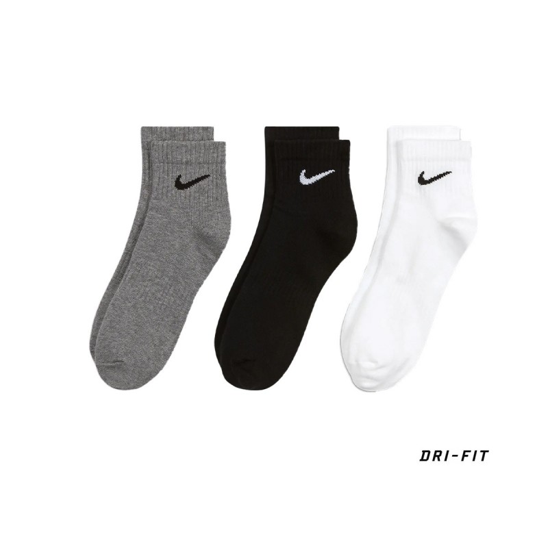 Nike Calcetines Everyday Lightweight Tricolor Negro Gris Blanco