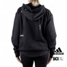 ADIDAS Sudadera Relaxed Hoodie with Healing Crystals-Inspired Negra y blanca Black white  Mujer