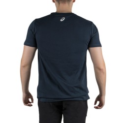 Asics Camiseta Algodón Chest Logo SS Azul Marino French Blue Hombre