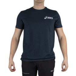 Asics Camiseta Algodón Chest Logo SS Azul Marino French Blue Hombre
