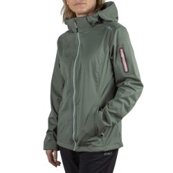 Campagnolo Light Softshell Detachable Hood Verde Rosa Mujer