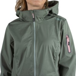 Campagnolo Light Softshell Detachable Hood Verde Rosa Mujer