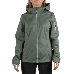 Campagnolo Light Softshell Detachable Hood Verde Rosa Mujer