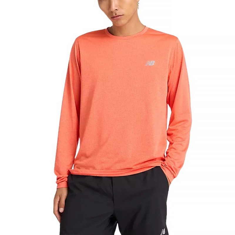 New Balance Camiseta Athletics Long Sleeve Naranja Hombre