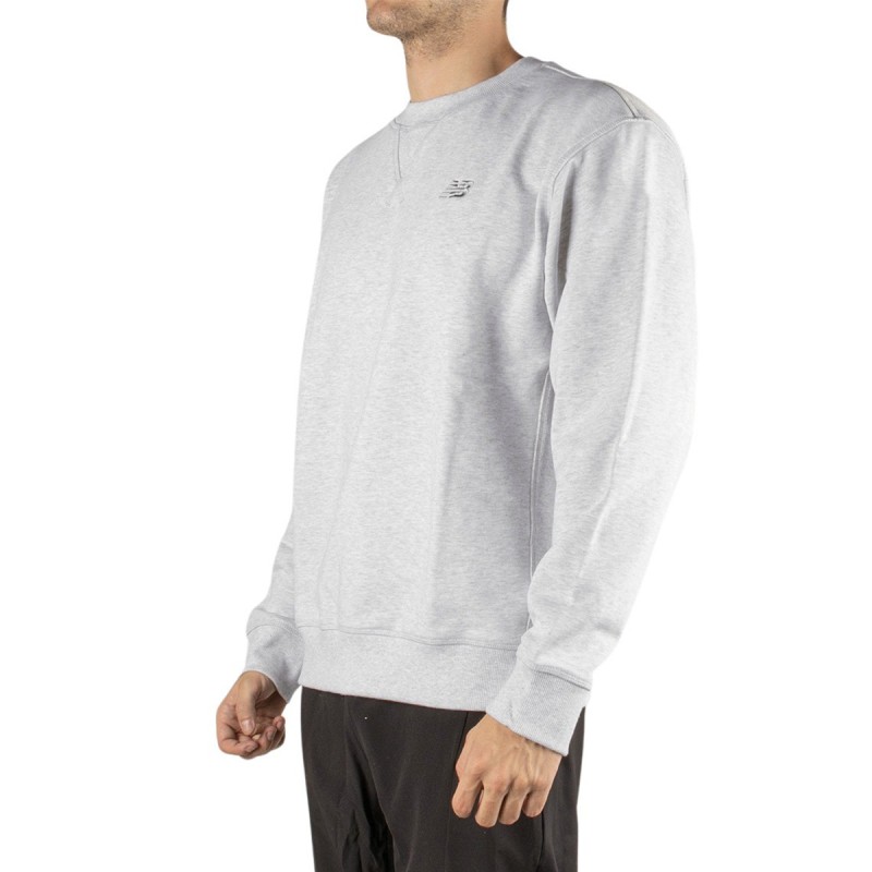 New Balance Sudadera Athletics French Terry Crew Gris Ash Heather Hombre