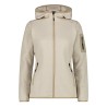 Campagnolo Chaqueta Polar Knitted Melange Hoody Jacket Marrón Blanco Sesamo Mujer