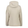 Campagnolo Chaqueta Polar Knitted Melange Hoody Jacket Marrón Blanco Sesamo Mujer