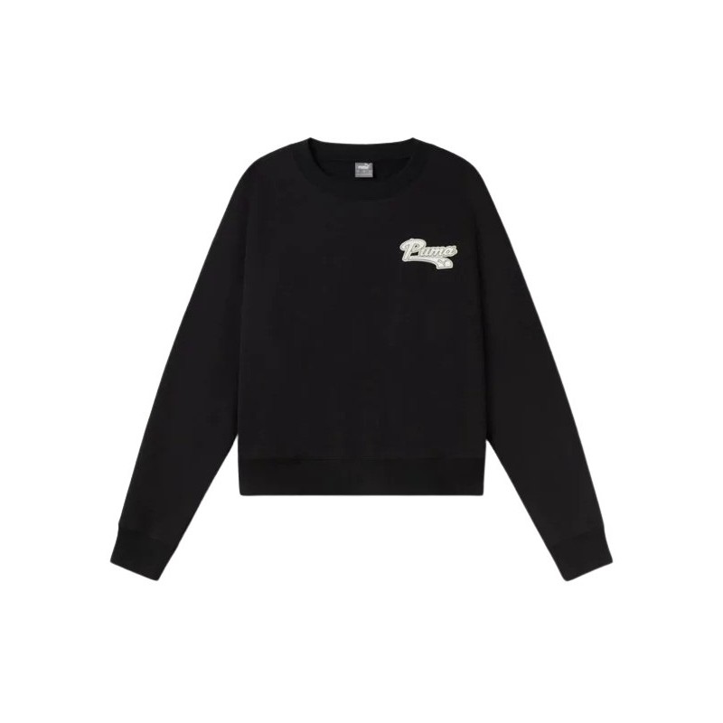 Puma Sudadera Script Negro Black Mujer