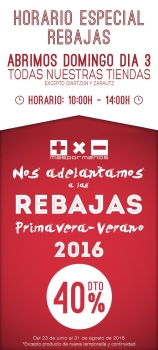 Horario especial rebajas 3 de julio