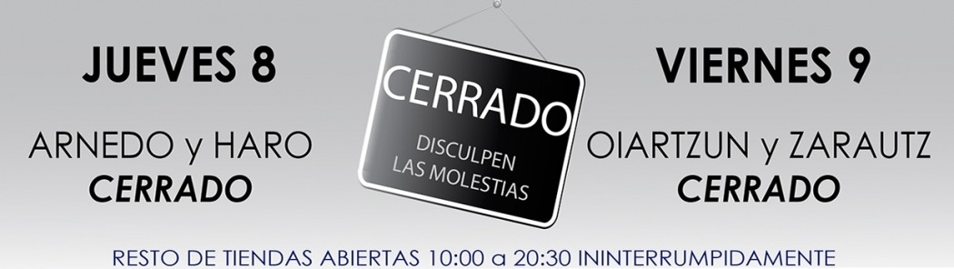 Horario tiendas 8-9 de septiembre